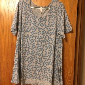 3x Lularoe Perfect T Blue Polka Dot on Gray